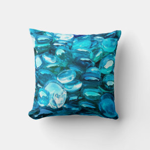 Blauw groen kristalglas helder kussen