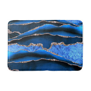BLAUW GROEN MARMER AGAAT GOUDEN GLITTER GLAM BADMAT