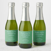 Blauw Groen Moderne Douane 50e Verjaardag Dank u Sparkling Wijnetiket (Flessen)