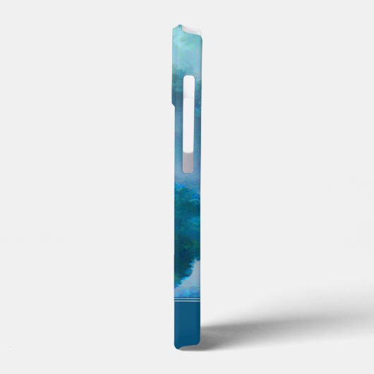 Blauw & Groen Moderne Waterverf Aangepaste monogra Case-Mate iPhone Case (Achterkant / Links)