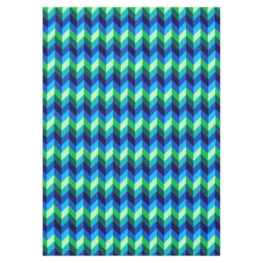 Blauw groen ombre chevrons medium tafelkleed (Voorkant)
