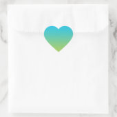 Blauw & Groen Ombre Hart Sticker (Tas)