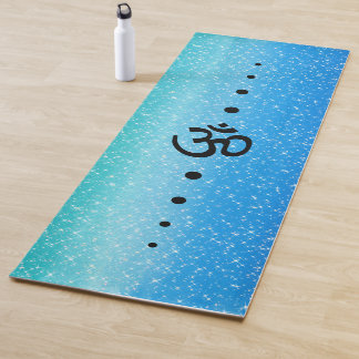 Blauw groen Ombre Sparkle Om symbool Yogamat