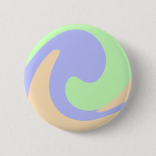 Blauw groen ombre vloeibaar marmer boho vet patroo ronde button 5,7 cm