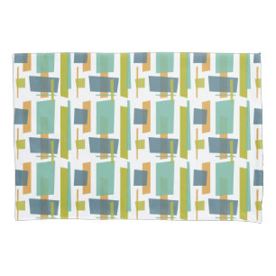 Blauw Groen Oranje Abstract Geometrisch Midden Cen Kussensloop