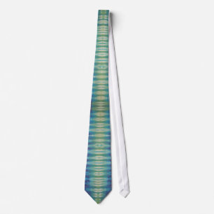 Blauw Groen Paarse grote streep tie dye Stropdas