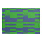 Blauw Groen Patchwork Strepen Design  Kussensloop (Achterkant)