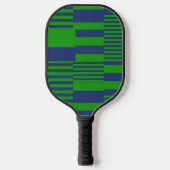 Blauw Groen Patchwork Strepen Design  Pickleball Paddle (Voorkant)