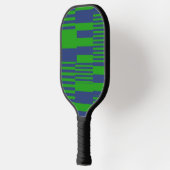 Blauw Groen Patchwork Strepen Design  Pickleball Paddle (Links)