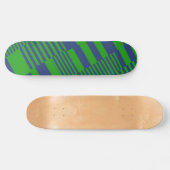 Blauw Groen Patchwork Strepen Ontwerp Skateboard (Horizontaal)