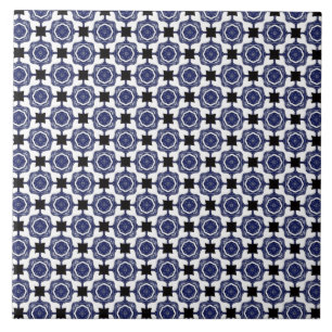 Blauw & Groen patroon #1 Tegeltje