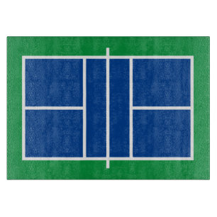 Blauw groen pickleball court aangepaste glazen keu snijplank
