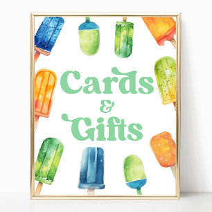 Blauw Groen Popsicle Party Kaarten & Geschenken Ta Poster
