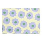 Blauw Groen Retro Y2K Speels Pastel Bloempatroon Kussensloop (Voorkant)