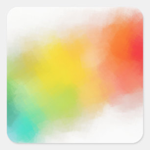 Blauw Groen Rood Geel Sinaasappel Kleurrijke Custo Vierkante Sticker