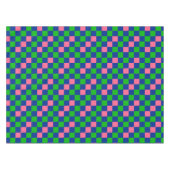 Blauw Groen Roze Geruit Patroonontwerp Tafelkleed (Voorkant (Horizontaal))