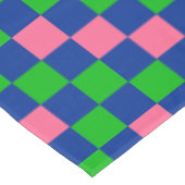 Blauw Groen Roze Geruit Patroonontwerp Tafelkleed (Gekanteld)