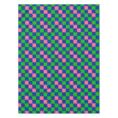 Blauw Groen Roze Geruit Patroonontwerp Tafelkleed (Voorkant)