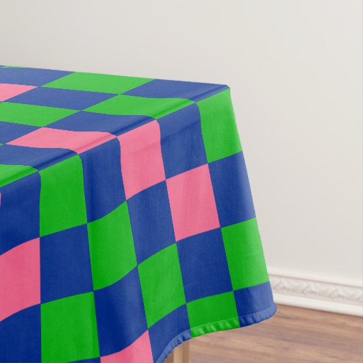 Blauw Groen Roze Geruit Patroonontwerp Tafelkleed (Voorbeeld)