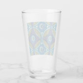 Blauw Groen Rustiek Boho Geometrisch Cirkelpatroon Glas (Achterkant)