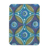 Blauw Groen Rustiek Boho Geometrisch Cirkelpatroon Magneet (Verticaal)