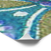 Blauw Groen Rustiek Boho Geometrisch Cirkelpatroon Perfect Poster (Hoek)