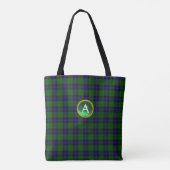 BLAUW GROEN SCOTT ARMSTRONG TARTAN GEM MONOGRAM DRAAGTAS (Achterkant)