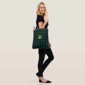 BLAUW GROEN SCOTT ARMSTRONG TARTAN GEM MONOGRAM DRAAGTAS (Op model)