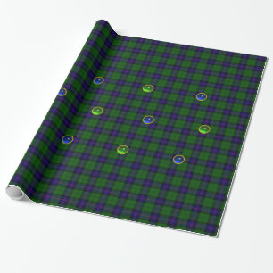 BLAUW GROEN SCOTTISH TARTAN, SAPPHIRE EMERALD-PARE CADEAUPAPIER