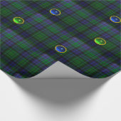 BLAUW GROEN SCOTTISH TARTAN, SAPPHIRE EMERALD-PARE CADEAUPAPIER (Hoek)