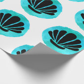 Blauw groen Shell Patroon Cadeaupapier (Hoek)