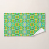 Blauw Groen Sinaasappel Paarse Romige Lattice Patt Bad Handdoek (Handdoek)