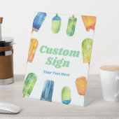 Blauw Groen Sinaasappel Popsicle Party Aangepaste  Reclamebord Met Voetstuk (Insitu)