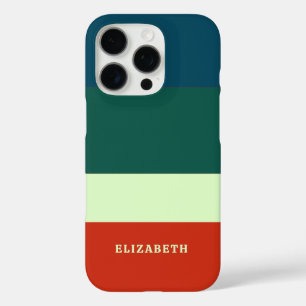 Blauw, groen Sinaasappel streepjespatroon geperson iPhone 16 Pro Hoesje
