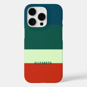 Blauw, groen Sinaasappel streepjespatroon geperson iPhone 16 Pro Hoesje