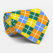 Blauw-groen-Sinaasappel Stropdas (Opgerold)
