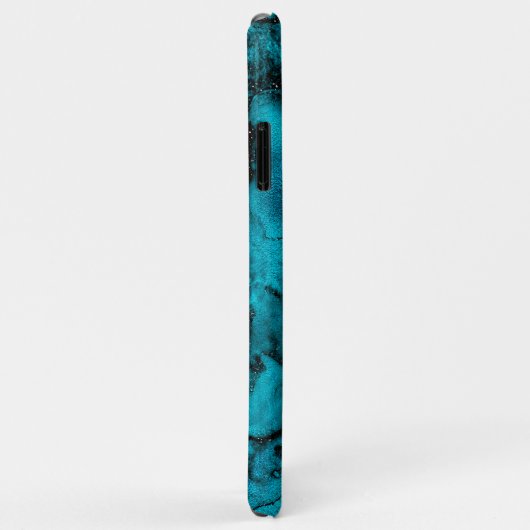 Blauw groen smaragdmarmer met glitter Case-Mate iPhone case (Achterkant/rechts)