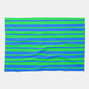Blauw groen stijlvolle strepen patroonontwerp theedoek