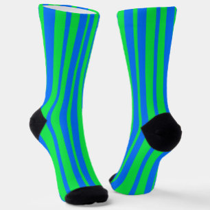Blauw groen stijlvolle strepenpatroonontwerp  sokken