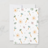 Blauw Groen Stomp Chomp Party Dinosaurus 1e Verjaa Bedankkaart (Achterkant)