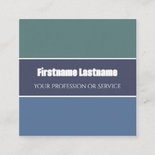 Blauw groen streepjes harmonisch kleurenpalet QR-C Vierkante Visitekaartje