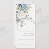 Blauw Groen Succulent Bloemen Botanisch Verloving Kaart (Voorkant)