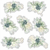 Blauw Groen Succulent Fauna Bloem Bunch Sticker (Voorkant)