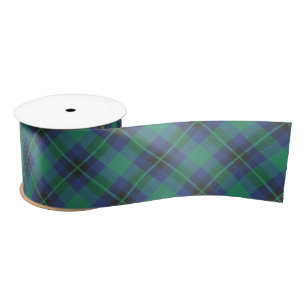 Blauw Groen Tartan Patroon Diagonaal Diamant Plaid Lint