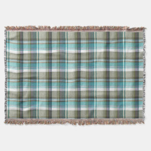 Blauw Groen Tartan Plaid Patroon Gooi Deken
