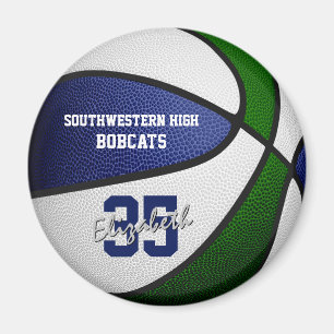 blauw groen team kleuren meisjes jongens basketbal magneet