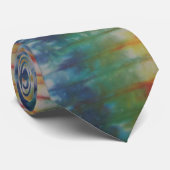 Blauw Groen Tie Dye Necktie Stropdas (Opgerold)