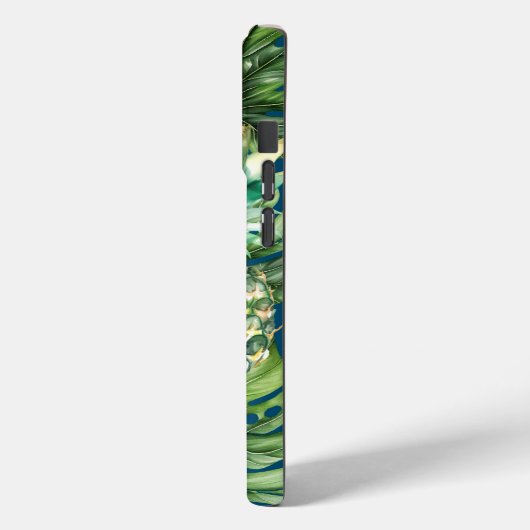Blauw Groen Tropisch Bladeren Ananas Case-Mate iPhone Case (Achterkant / Links)