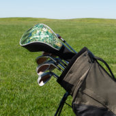 Blauw Groen Tropisch Bladeren Ananas Golfheadcover (Insitu)