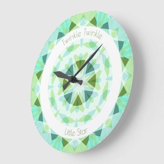 Blauw Groen Twinkle Kleine Star Baby kwekerij Grote Klok (Hoek)